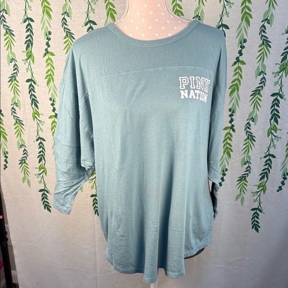 PINK Victoria's Secret Tops - PINK Victoria's Secret Teal Long Sleeve Tee B4